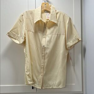 Vintage Ladies Porta Rossa Short Sleeve Shirt with decorative stitching NOS
